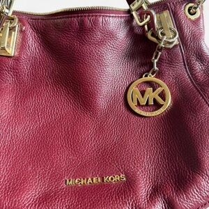 Michael Kors Deep Red Leather Shoulder Bag